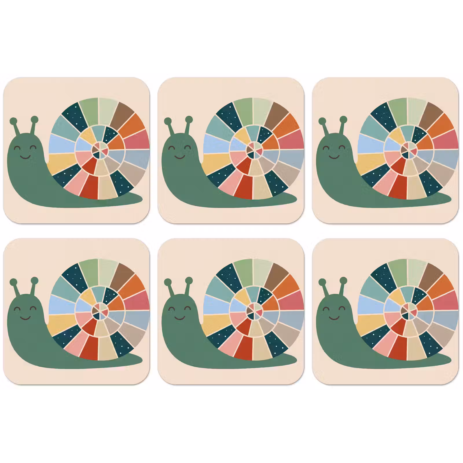 Untersetzer - Tiere – Schnecke – Bunt – Illustration — 1
