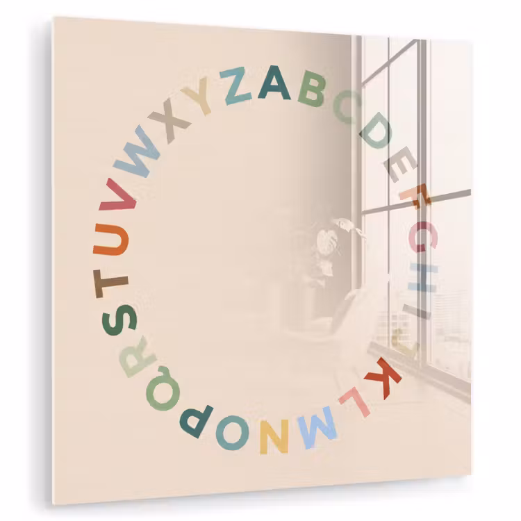 Glasbild - Alphabet – Kreis – Bildung – Spielerisch – Farbenfroh — 1