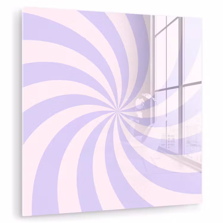 Glasbild - Muster – Spirale – Abstrakt – Modern – Lila-Rosa — 1
