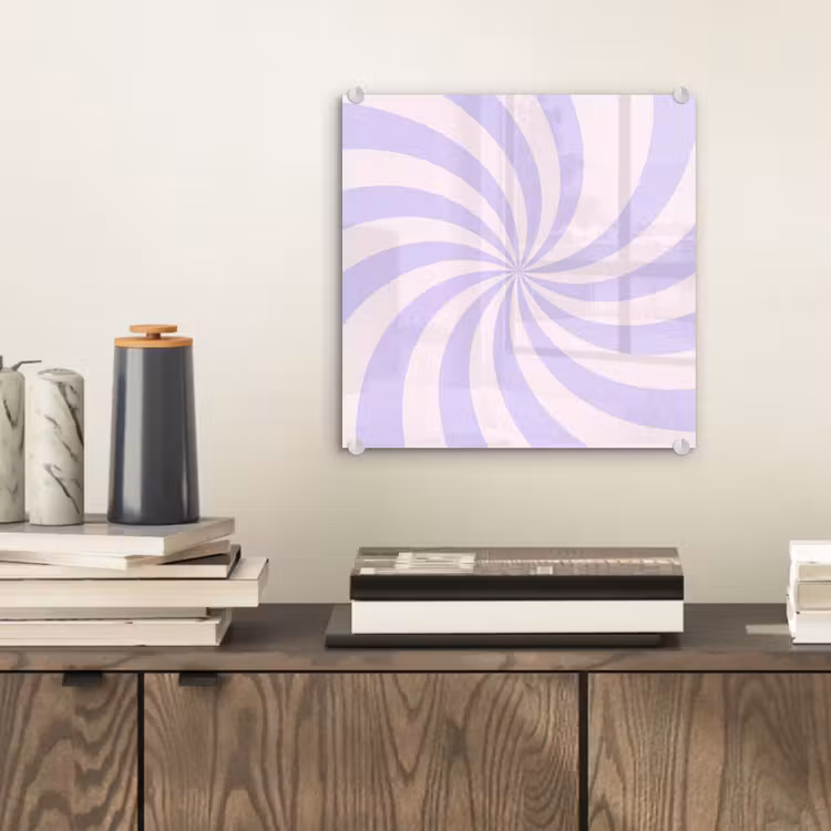 Glasbild - Muster – Spirale – Abstrakt – Modern – Lila-Rosa — 2