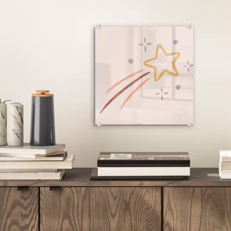 Glasbild - Stern – Fallend – Illustration – Pastell — 2