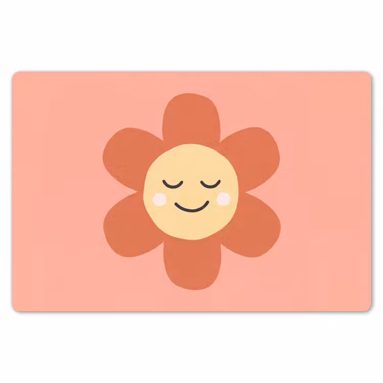 Tischset - 6 Stück - Blumen – Zeichentrickfilm – Kind – Rosa — 6