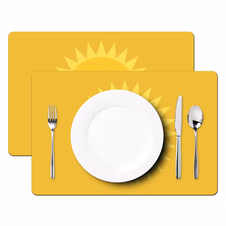 Tischset - 6 Stück - Sonne – Gesicht – Sommer – Illustration – Gelb — 2