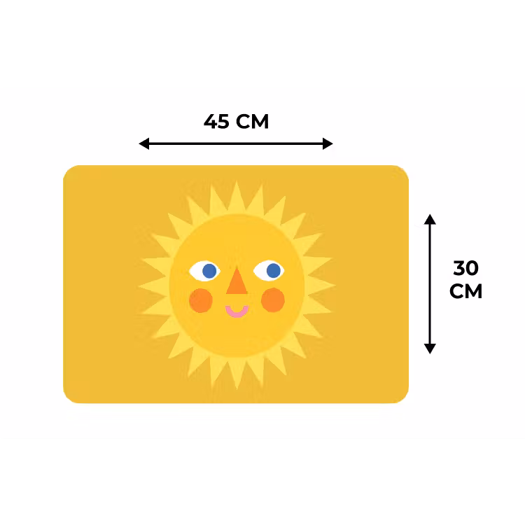Tischset - 6 Stück - Sonne – Gesicht – Sommer – Illustration – Gelb — 3