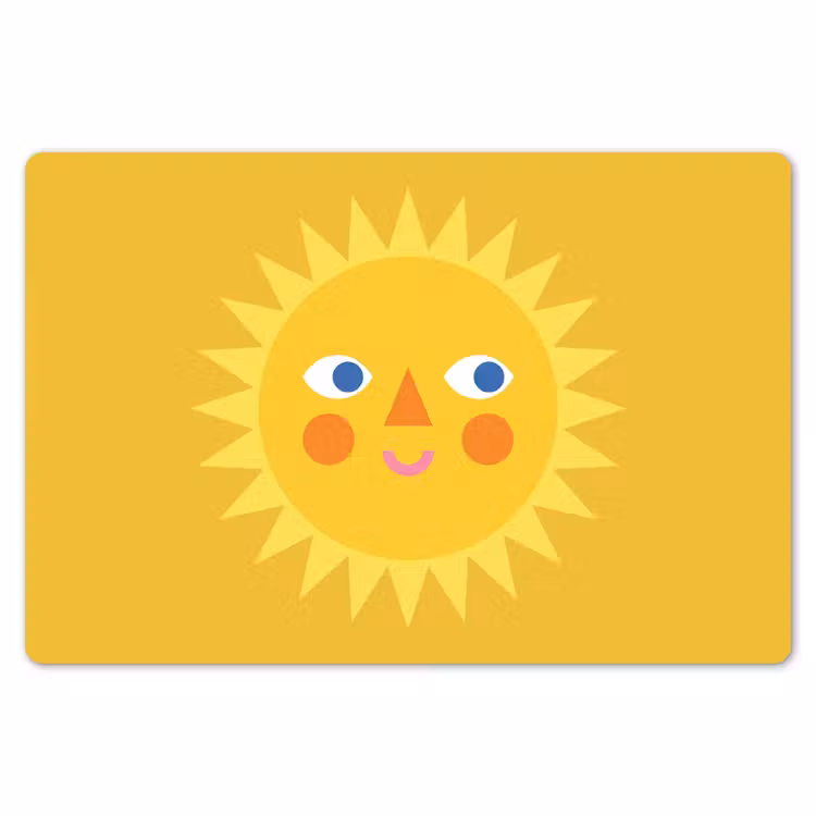 Tischset - 6 Stück - Sonne – Gesicht – Sommer – Illustration – Gelb — 6