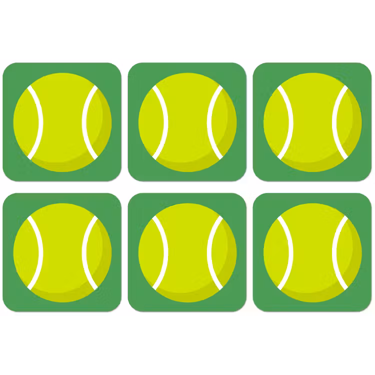 Untersetzer​ - Ball – Gelb – Sport – Grün – Illustration — 1