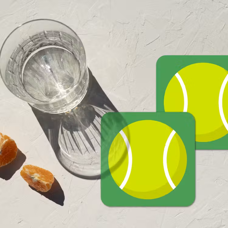 Untersetzer​ - Ball – Gelb – Sport – Grün – Illustration — 2
