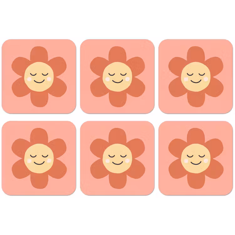 Untersetzer - Blumen – Zeichentrickfilm – Kind – Rosa — 1