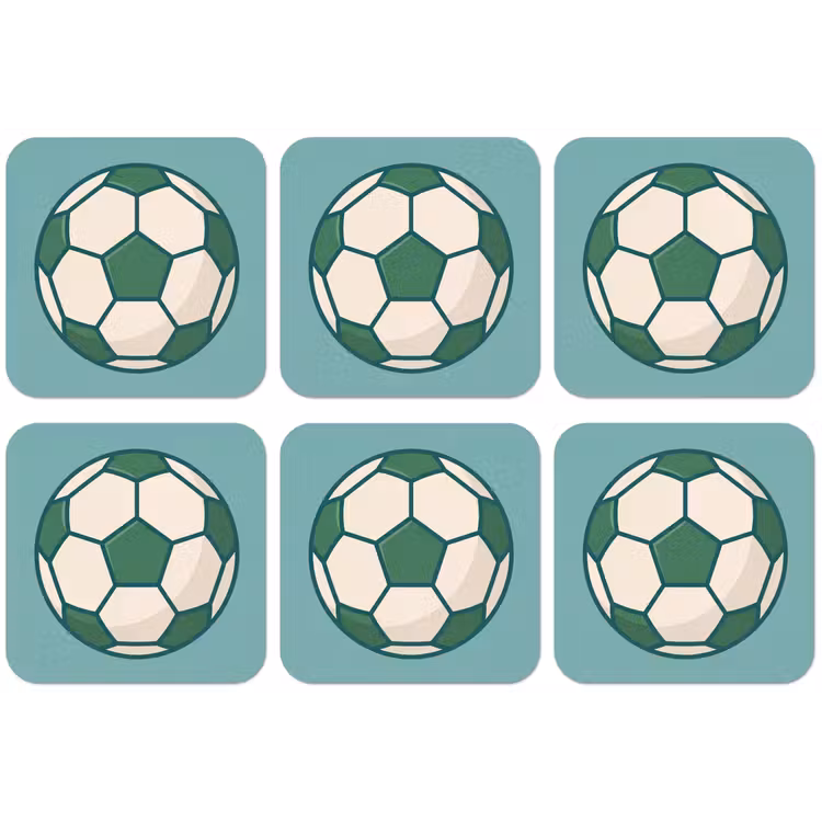 Untersetzer - Fußball – Geometrisch – Sport – Illustration – Blaugrün — 1