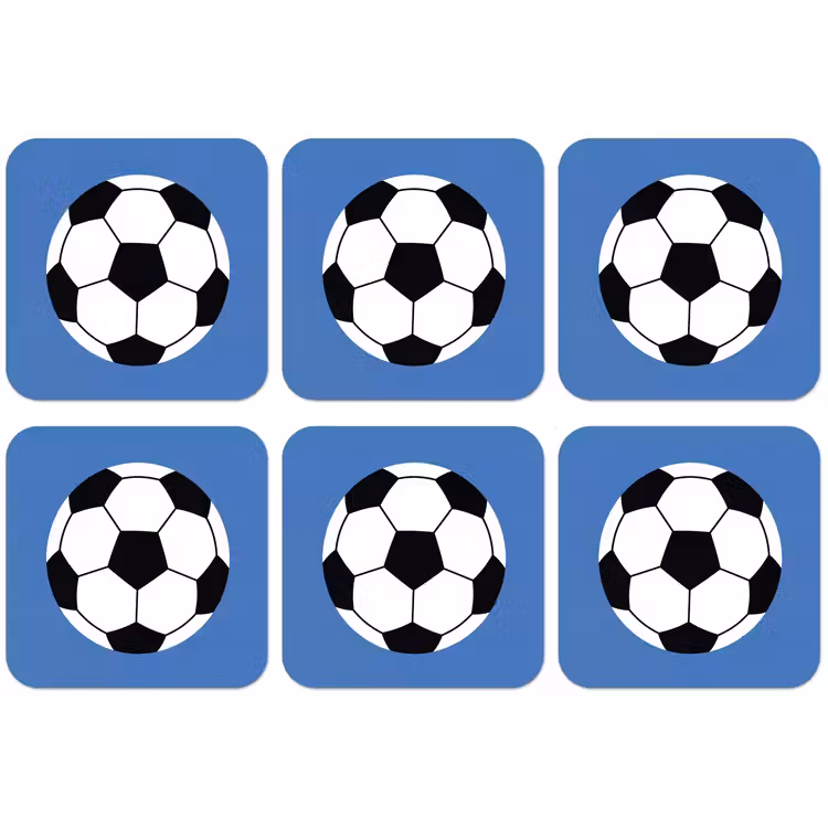 Untersetzer - Fußball – Schwarz-Weiß – Sport – Illustration – Blau — 1