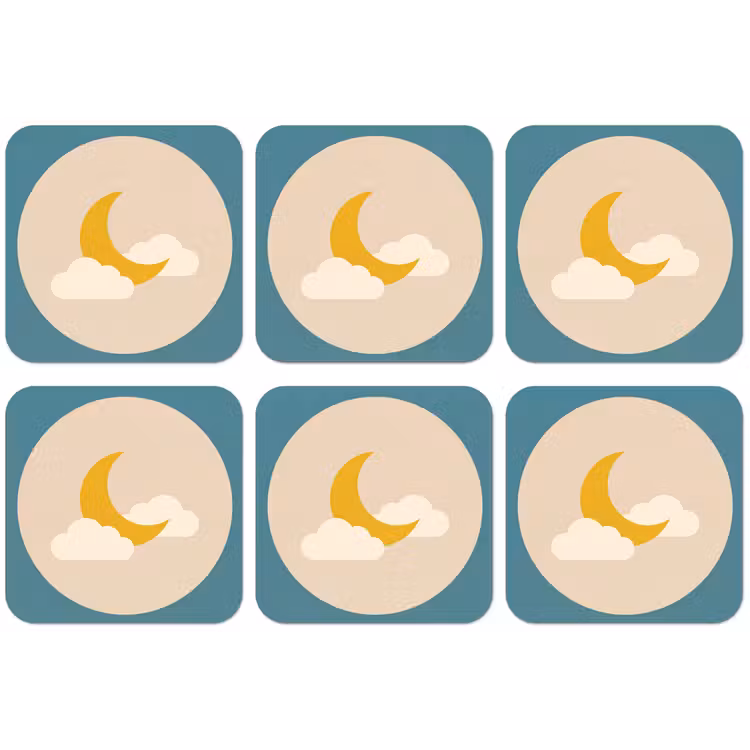 Untersetzer - Mond – Wolken – Natur – Abstrakt – Gelb — 1