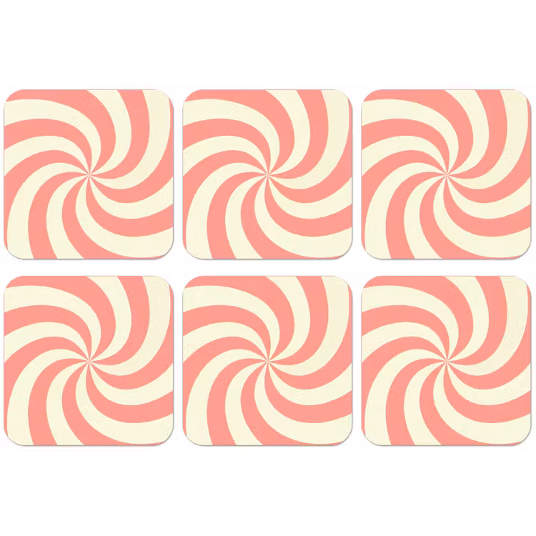 Untersetzer - Spirale – Muster – Abstrakt – Rosa – Beige — 1