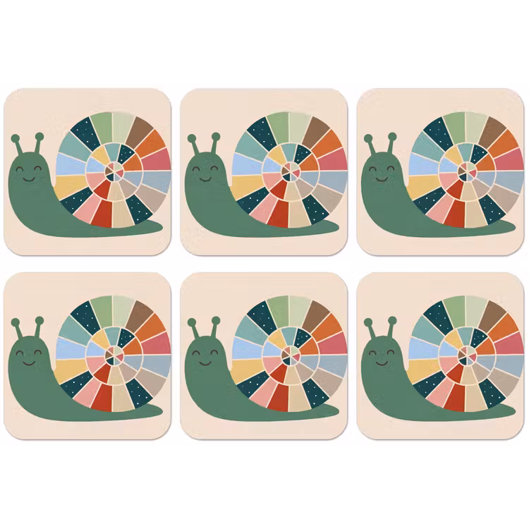 Untersetzer - Tiere – Schnecke – Bunt – Illustration — 1