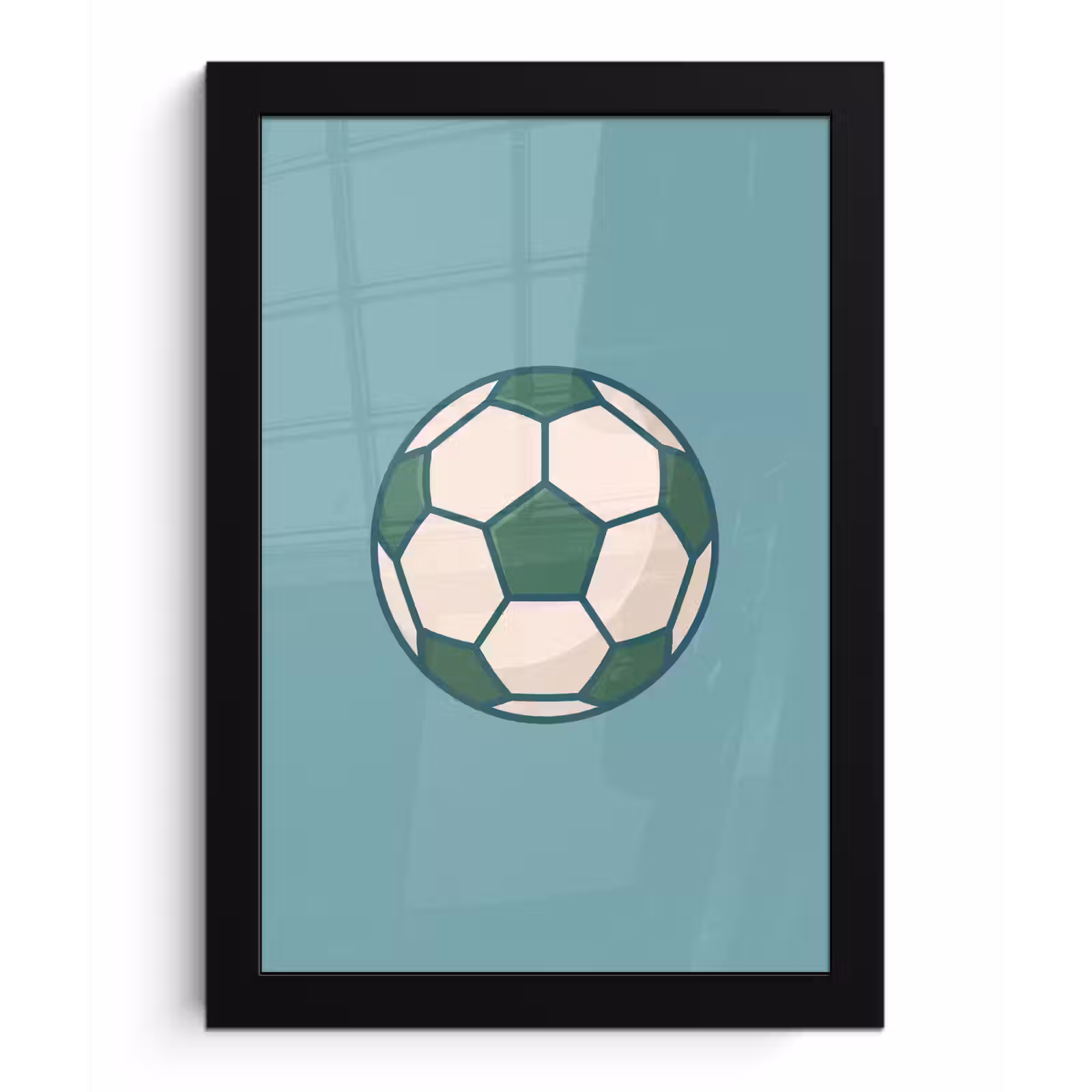 Bilder mit Rahmen - Fußball – Geometrisch – Sport – Illustration – Blaugrün — 1