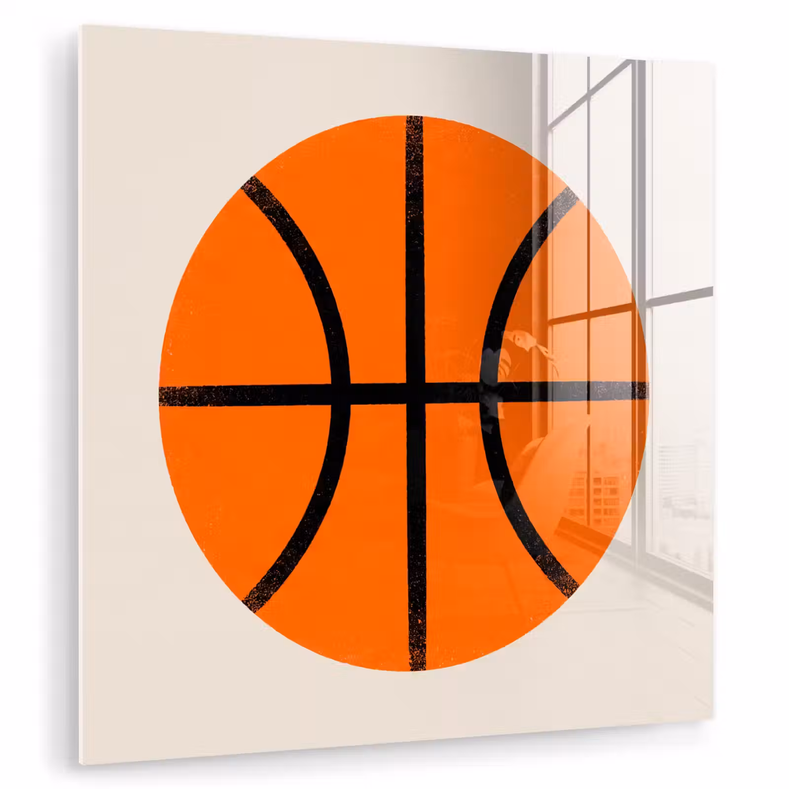 Glasbild - Basketball – Ball – Sport – Illustration – Orange — 1