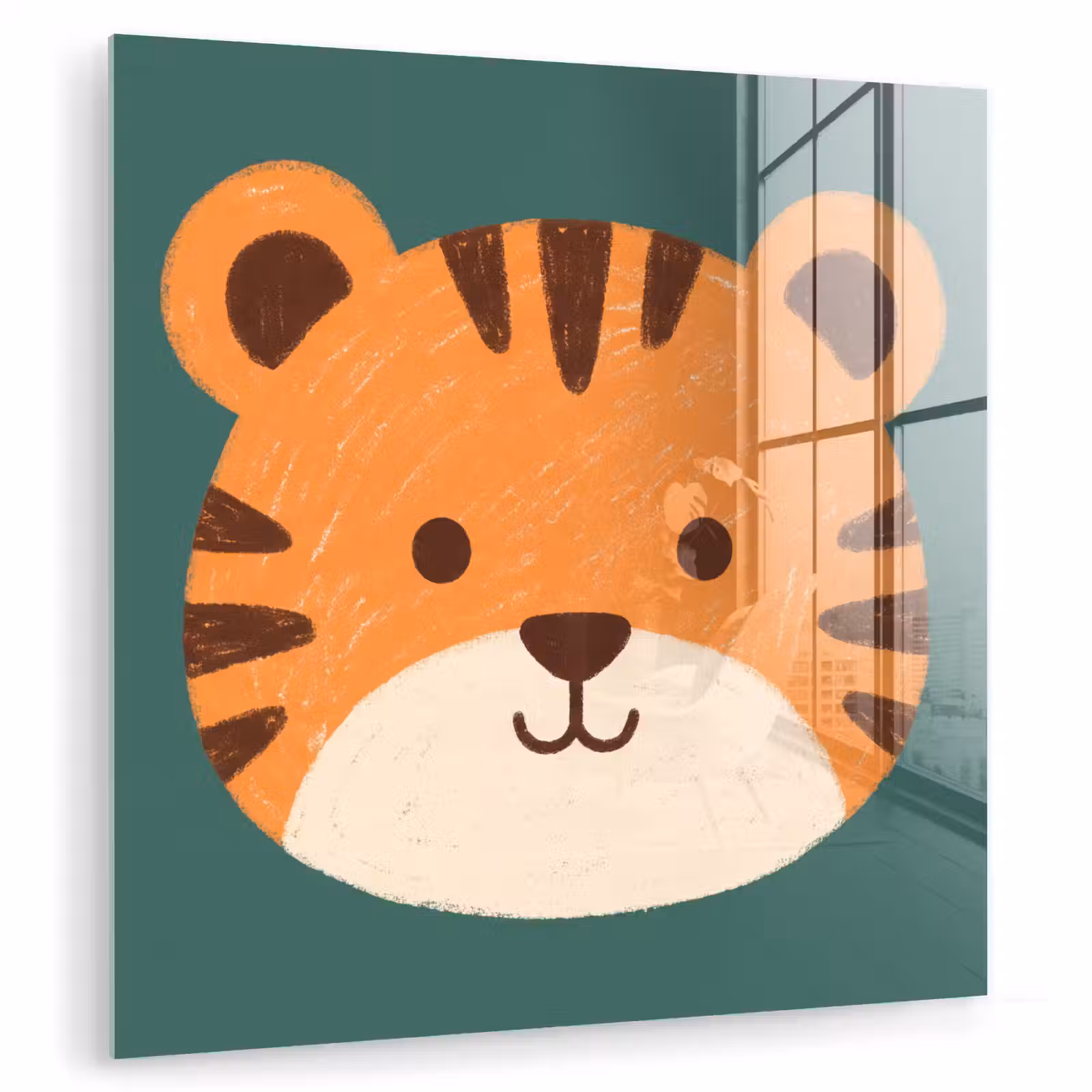 Glasbild - Tiere – Kopf – Orange – Illustration – Modern — 1