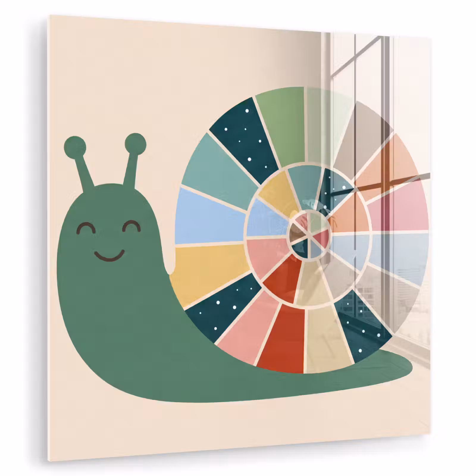 Glasbild - Tiere – Schnecke – Bunt – Illustration — 1