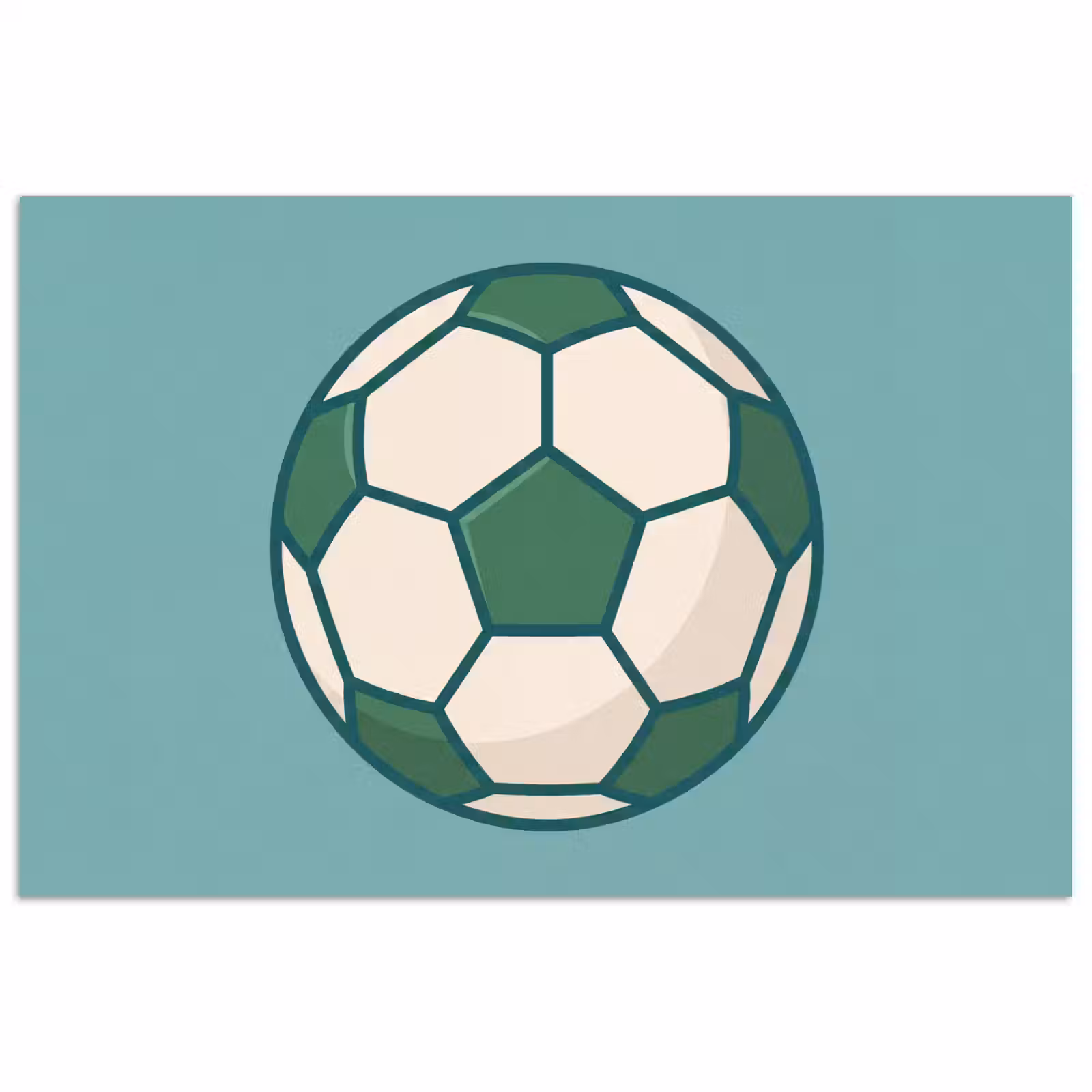 Poster - Fußball – Geometrisch – Sport – Illustration – Blaugrün — 1