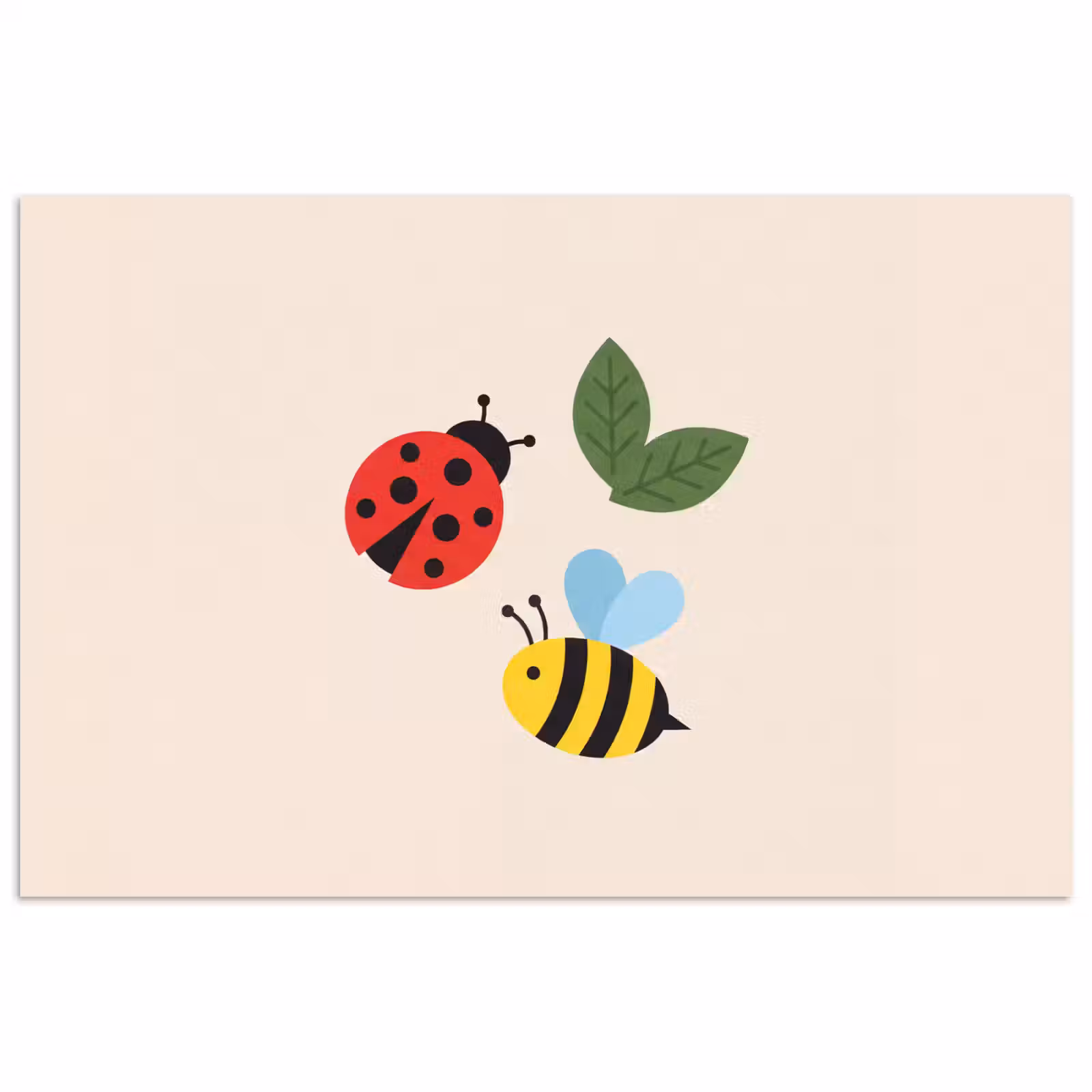 Poster - Insekt – Blatt – Natur – Verspielt – Illustration — 1