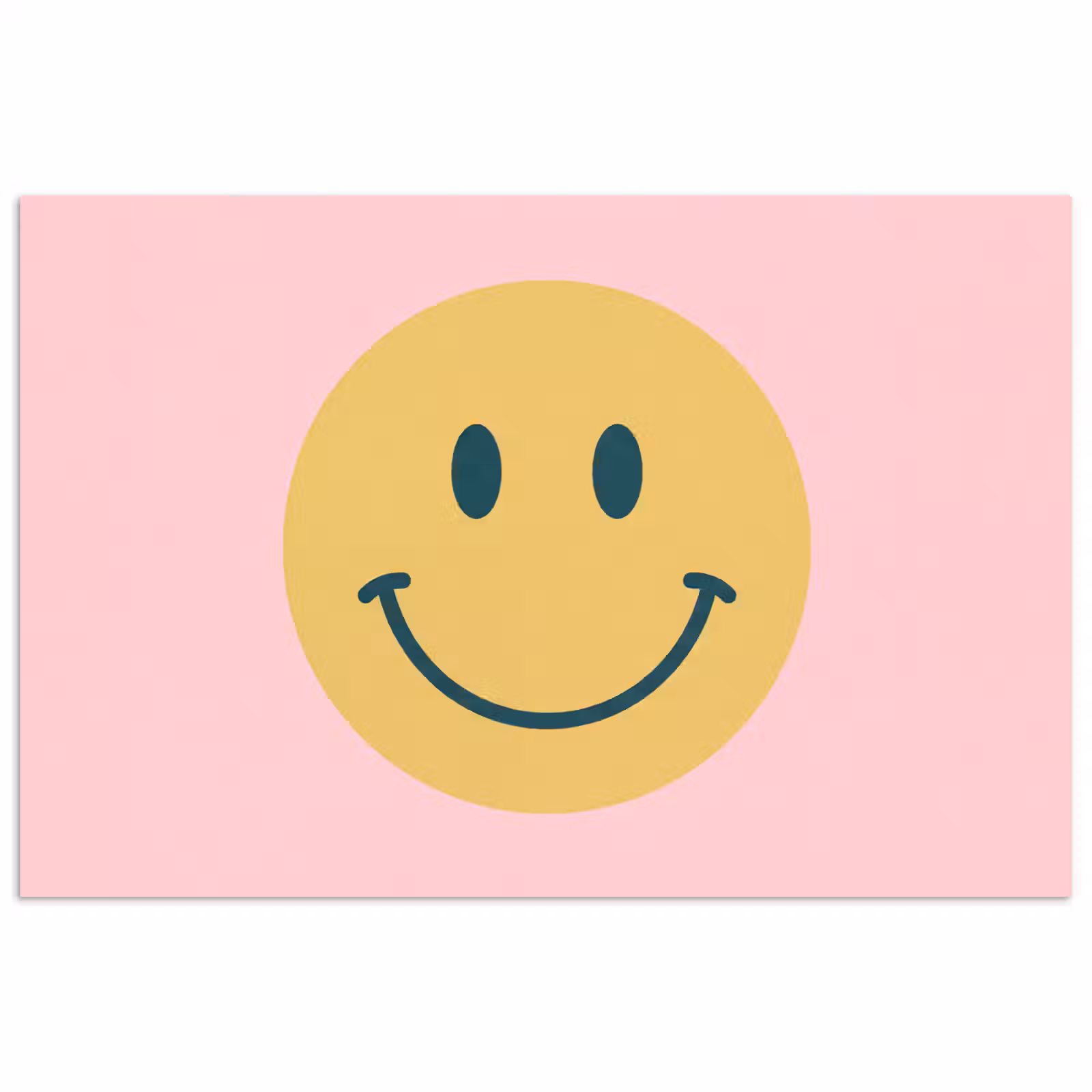 Poster - Smiley – Gelb – Rosa – Symbol – Minimalistisch — 1