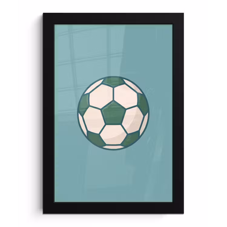 Bilder mit Rahmen - Fußball – Geometrisch – Sport – Illustration – Blaugrün — 1