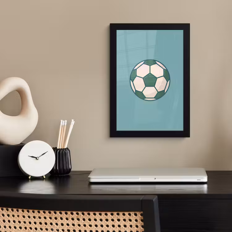 Bilder mit Rahmen - Fußball – Geometrisch – Sport – Illustration – Blaugrün — 2