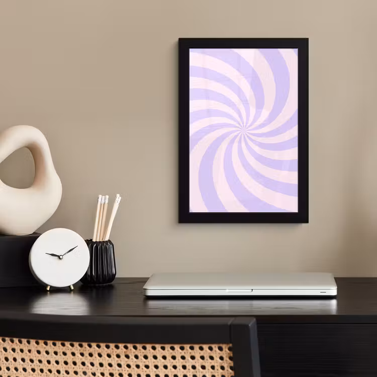 Bilder mit Rahmen - Muster – Spirale – Abstrakt – Modern – Lila-Rosa — 2