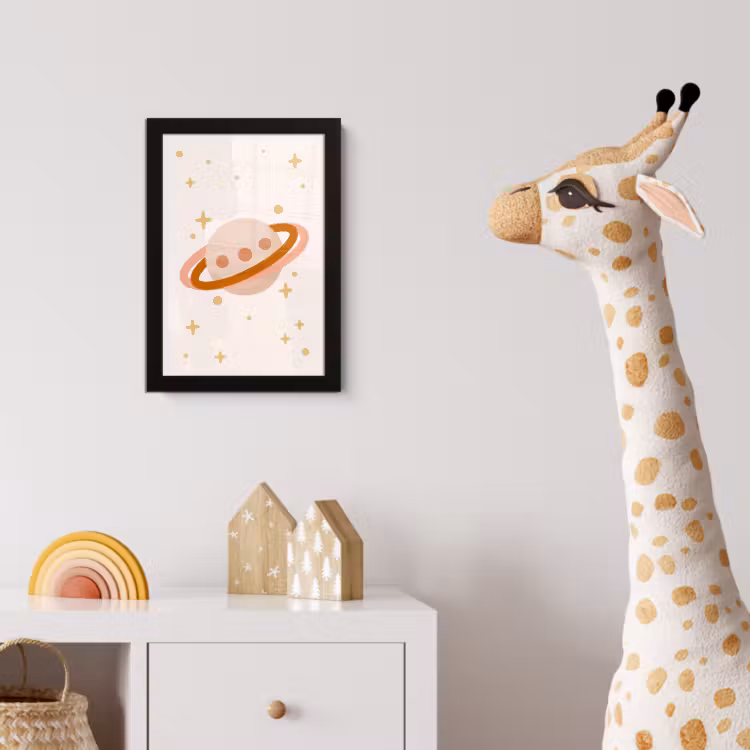 Bilder mit Rahmen - Planet – Ringe – Weltraum – Illustration – Beige — 5