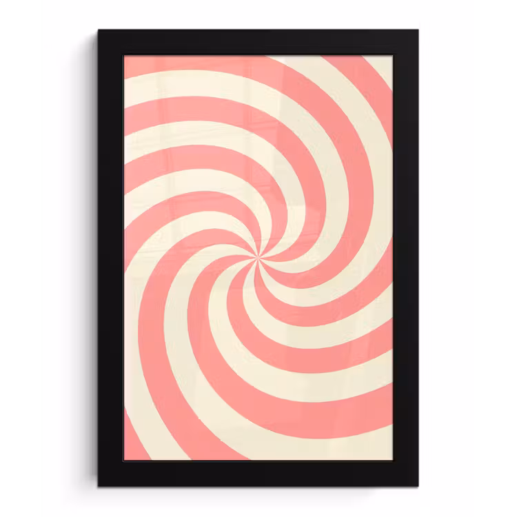 Bilder mit Rahmen - Spirale – Muster – Abstrakt – Rosa – Beige — 1
