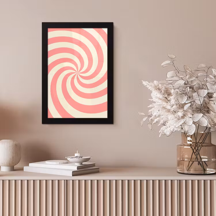 Bilder mit Rahmen - Spirale – Muster – Abstrakt – Rosa – Beige — 4