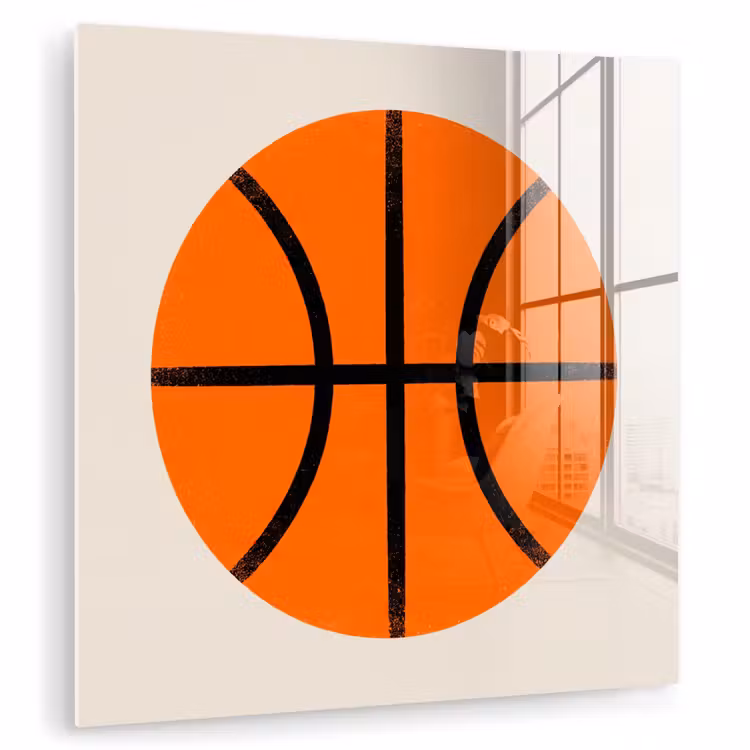 Glasbild - Basketball – Ball – Sport – Illustration – Orange — 1