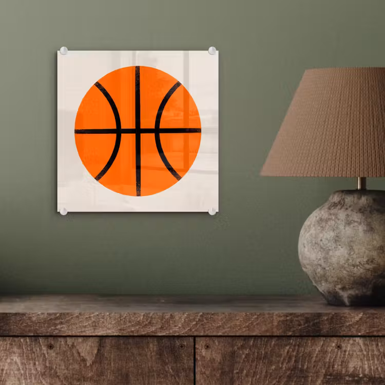Glasbild - Basketball – Ball – Sport – Illustration – Orange — 4