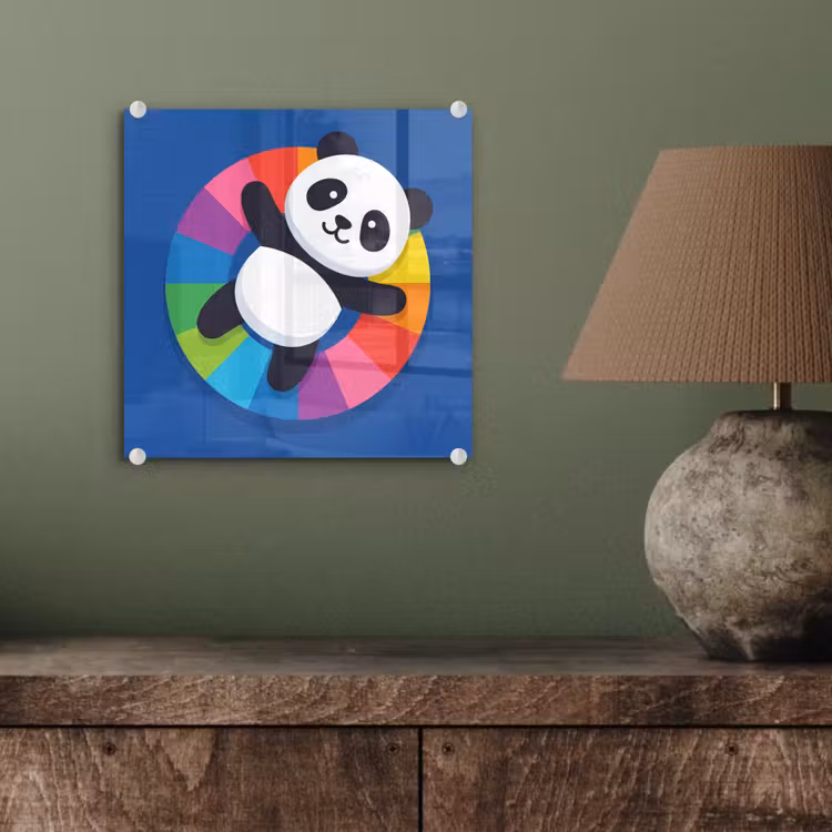 Glasbild - Tiere – Cartoon – Farbenfroh – Modern – Verspielt — 4