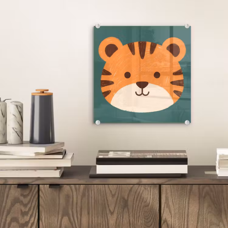 Glasbild - Tiere – Kopf – Orange – Illustration – Modern — 2