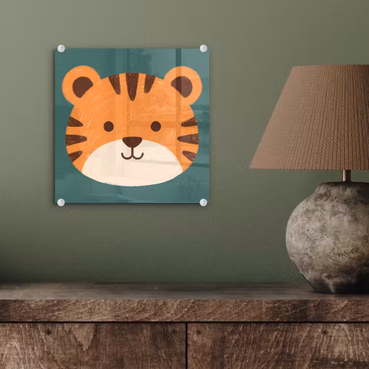 Glasbild - Tiere – Kopf – Orange – Illustration – Modern — 4