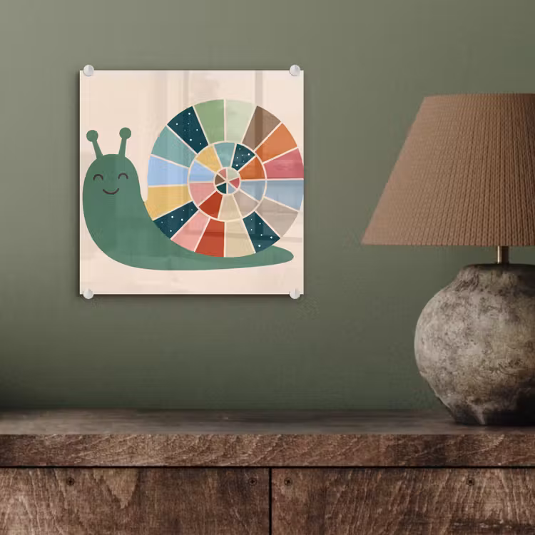 Glasbild - Tiere – Schnecke – Bunt – Illustration — 4