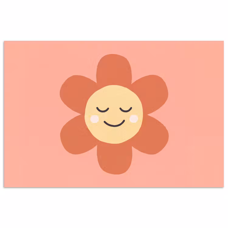 Poster - Blumen – Zeichentrickfilm – Kind – Rosa — 1