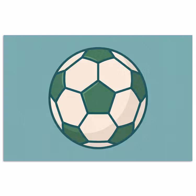 Poster - Fußball – Geometrisch – Sport – Illustration – Blaugrün — 1