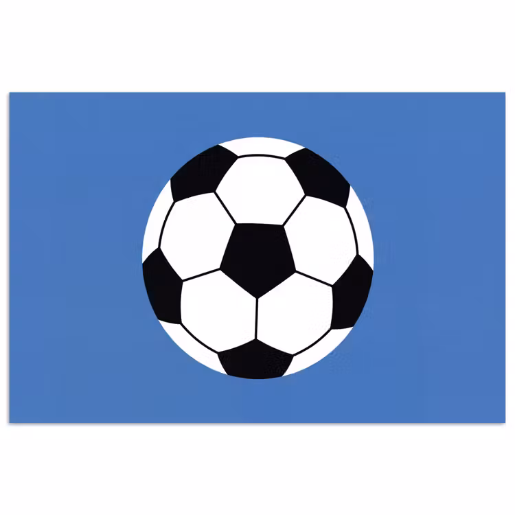 Poster - Fußball – Schwarz-Weiß – Sport – Illustration – Blau — 1
