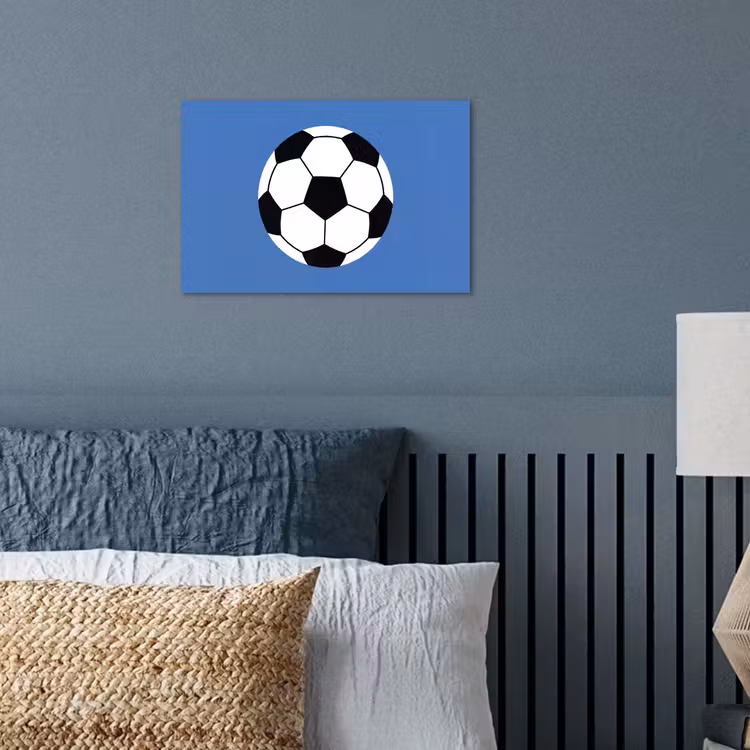 Poster - Fußball – Schwarz-Weiß – Sport – Illustration – Blau — 3