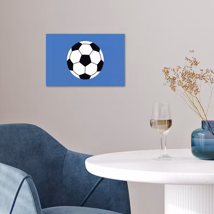 Poster - Fußball – Schwarz-Weiß – Sport – Illustration – Blau — 4