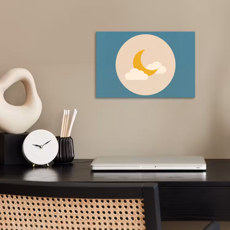 Poster - Mond – Wolken – Natur – Abstrakt – Gelb — 2