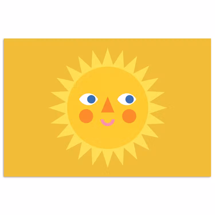 Poster - Sonne – Gesicht – Sommer – Illustration – Gelb — 1