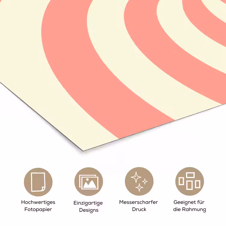 Poster - Spirale – Muster – Abstrakt – Rosa – Beige — 5