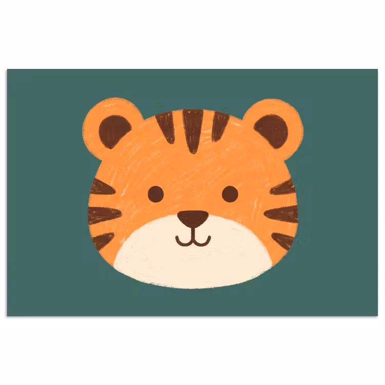 Poster - Tiere – Kopf – Orange – Illustration – Modern — 1