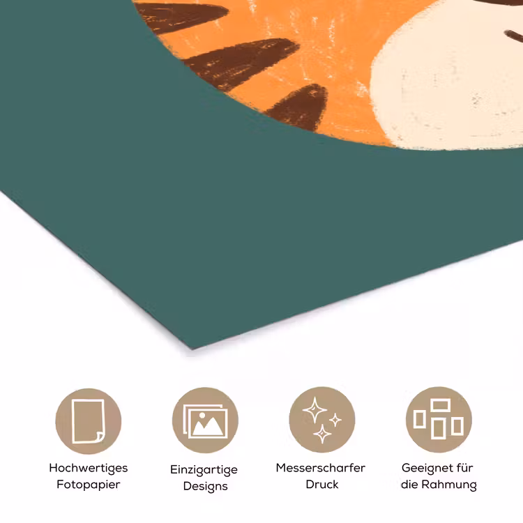 Poster - Tiere – Kopf – Orange – Illustration – Modern — 5