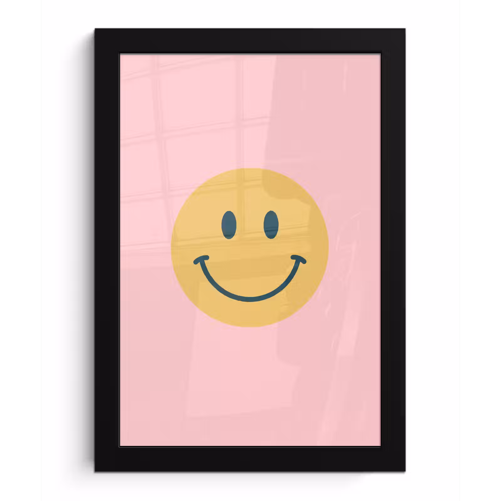 Bilder mit Rahmen - Smiley – Gelb – Rosa – Symbol – Minimalistisch — 1