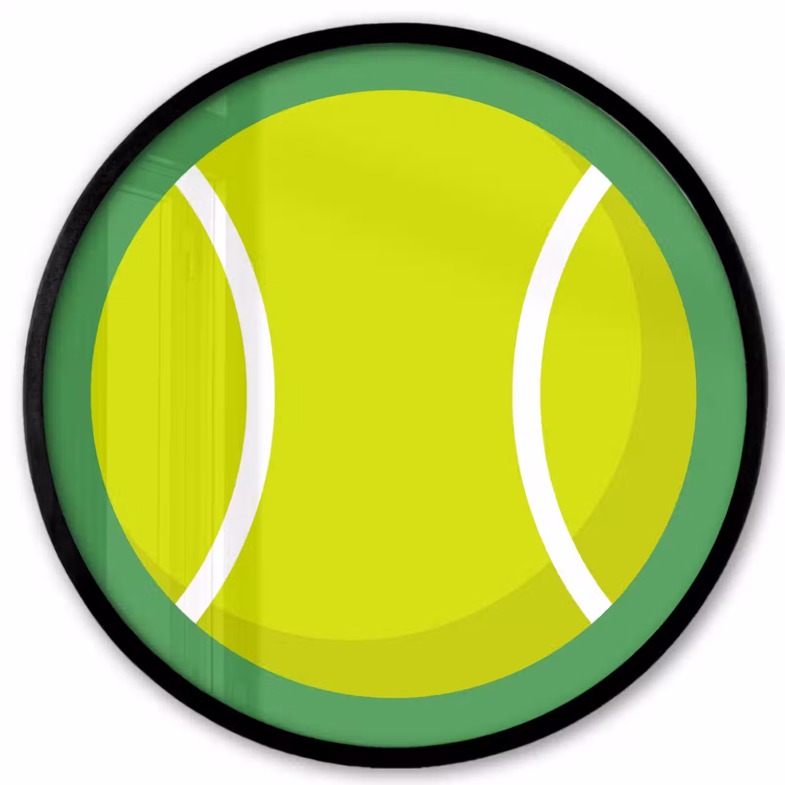 Poster im Rahmen Rund - Ball – Gelb – Sport – Grün – Illustration — 1