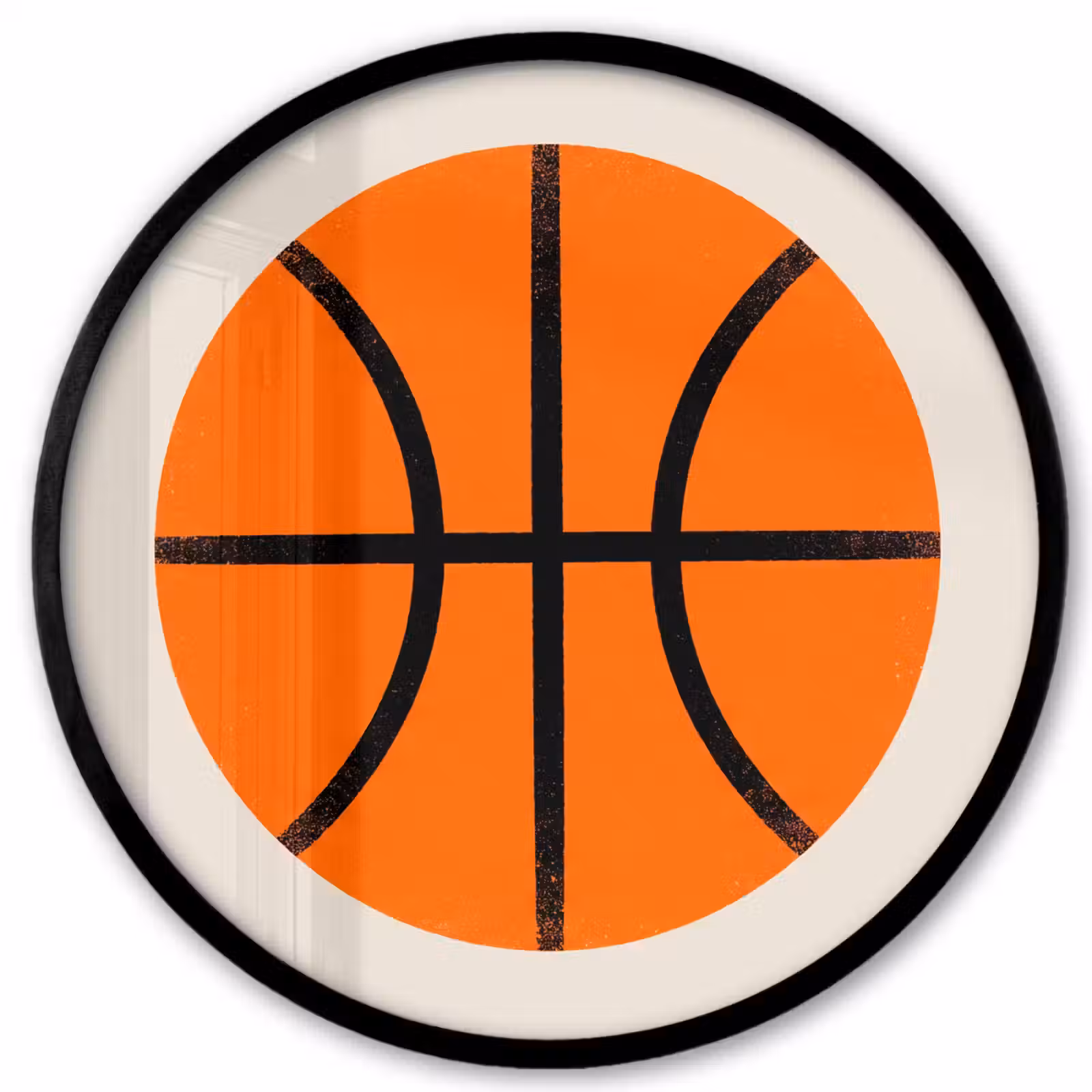 Poster im Rahmen Rund - Basketball – Ball – Sport – Illustration – Orange — 1