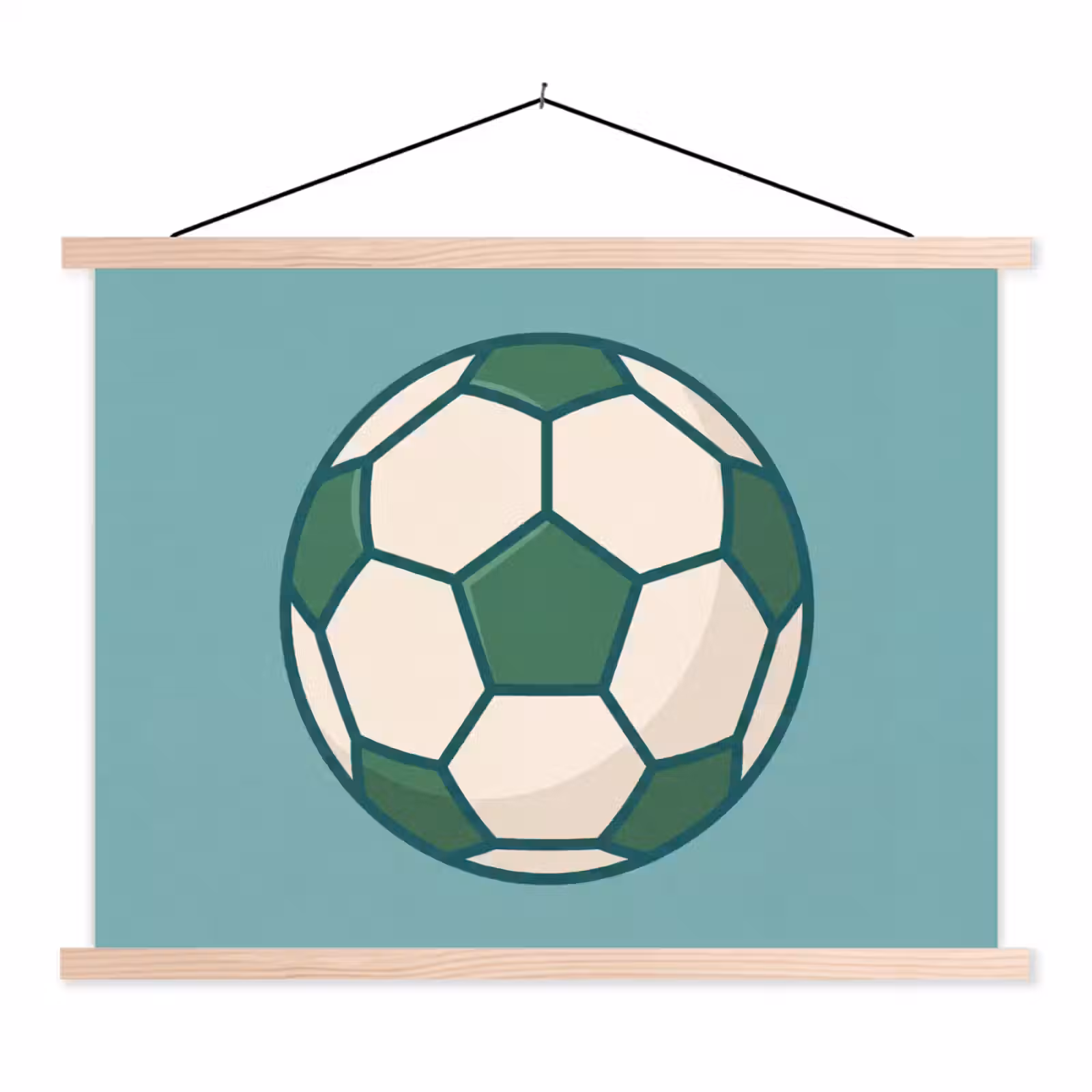Stoffbild - Fußball – Geometrisch – Sport – Illustration – Blaugrün — 1